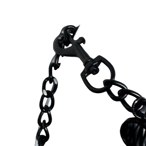 DKNY vintage Subway Token Logo Black Metal Chain Charm Belt 42\